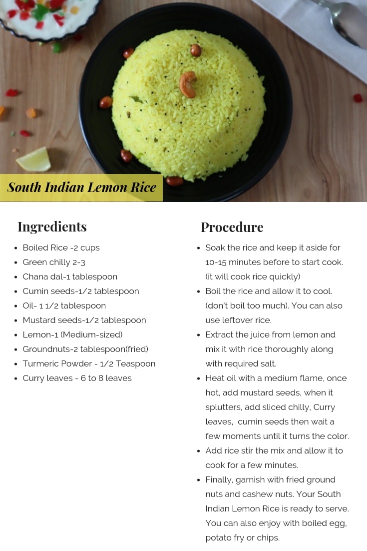 Simple & Easy South Indian Lemon Rice Recipe