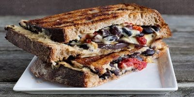 black bean hummus panini