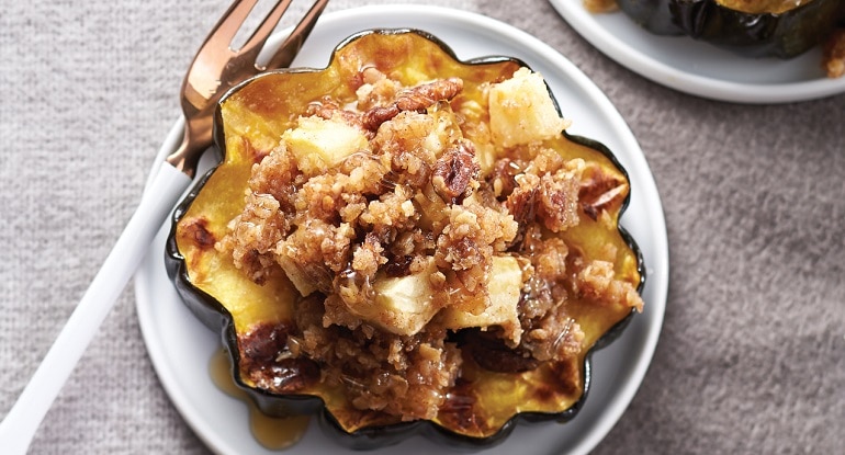 spiced apple oatmeal in squash rings recipe