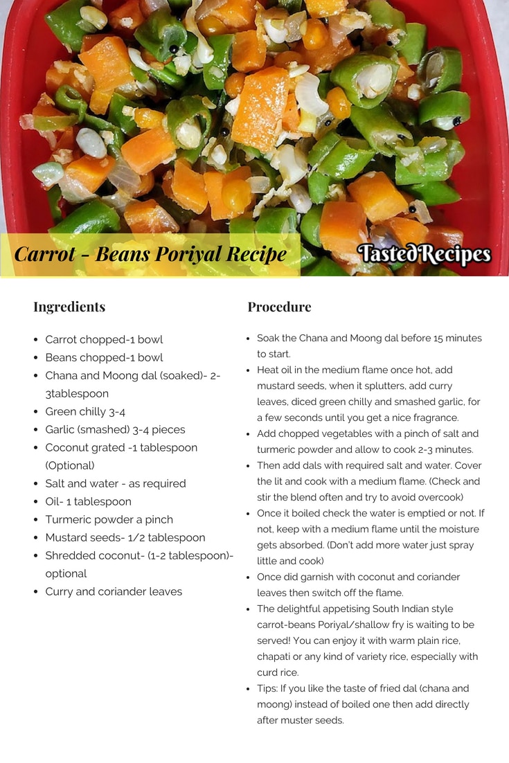 carrot-beans poriyal recipe