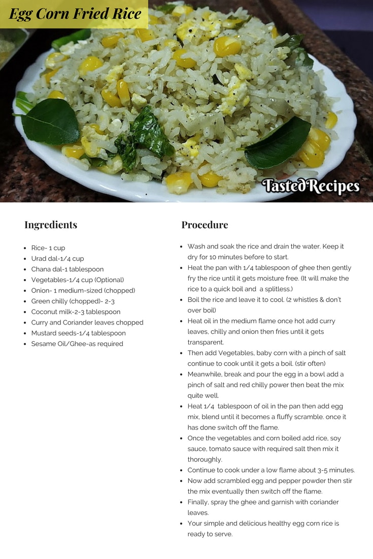 Egg Corn Fried Rice Recipe