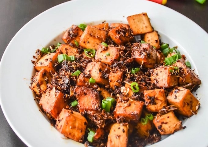 spicy garlic tofu