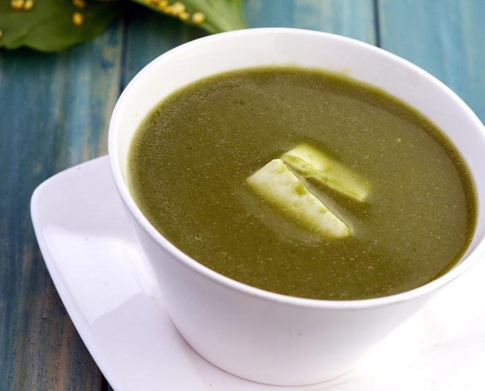 spinach paneer and dal soup