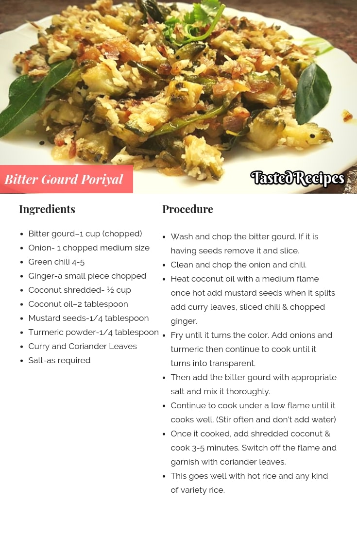 Bitter Gourd Poriyal Recipe