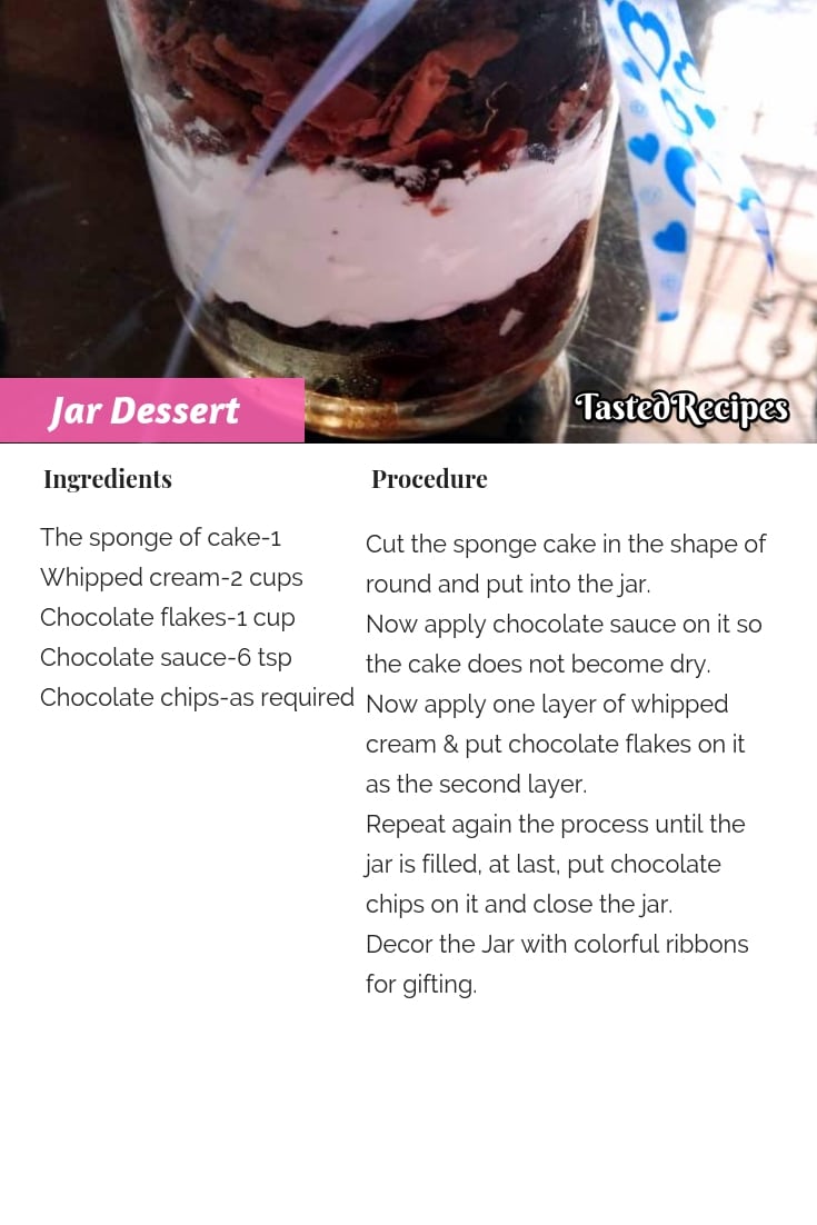 dessert recipe with ingredients and procedure Jar Dessert- Jar Dessert Recipe dessert recipe with ingredients and procedure Jar Dessert- Jar Dessert Recipe