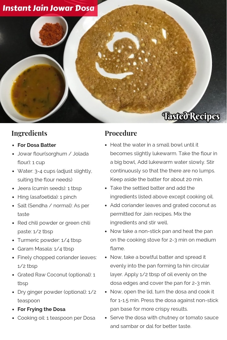 Jain Jowar Dosa