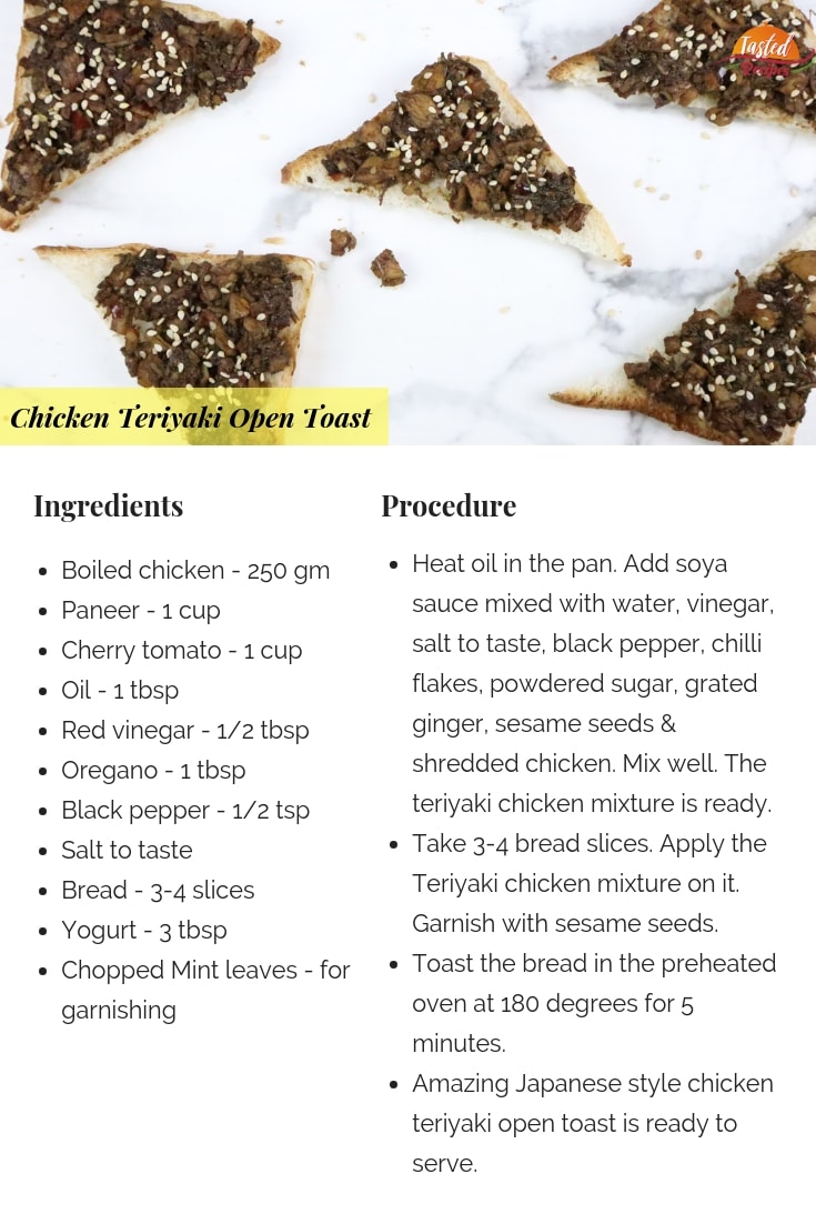 chicken teriyaki open toast