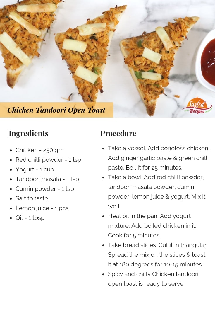 chicken tandoori open toast