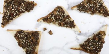 chicken teriyaki open toast