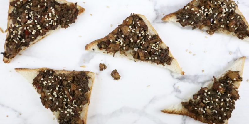 chicken teriyaki open toast