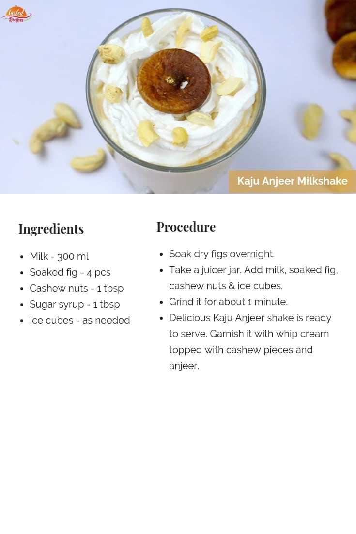 kaju anjeer milkshake
