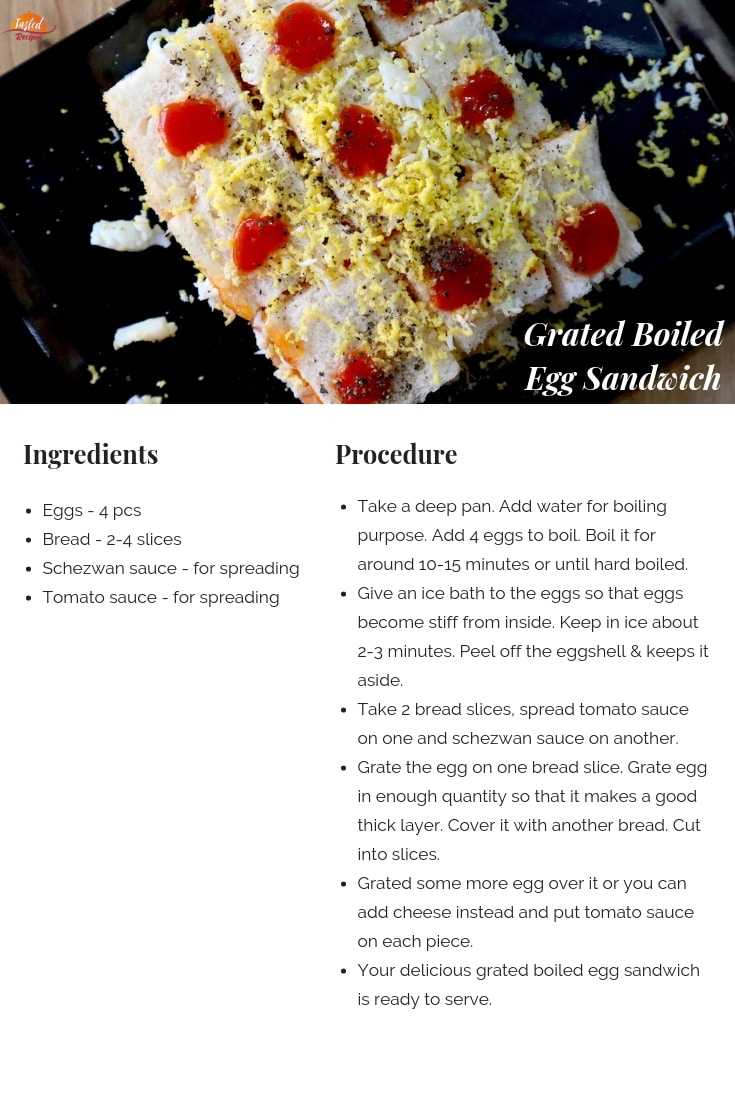 grated boiled egg sandwich