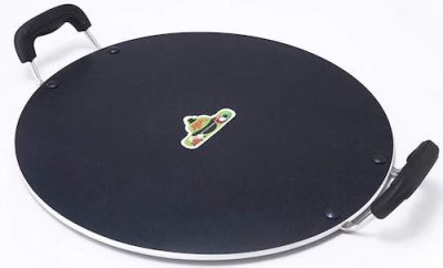 Anjali Platinum Flat Multi Deluxe Tawa (Only Gas Stove Compatible), Black