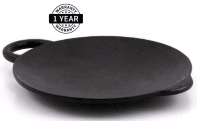 Bhagya Cast Iron Cookware Pre-Seasoned Concave:Curved:Roti:Dosa Tawa - 9 inches