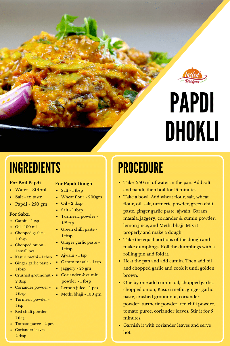 papdi dhokli recipe card