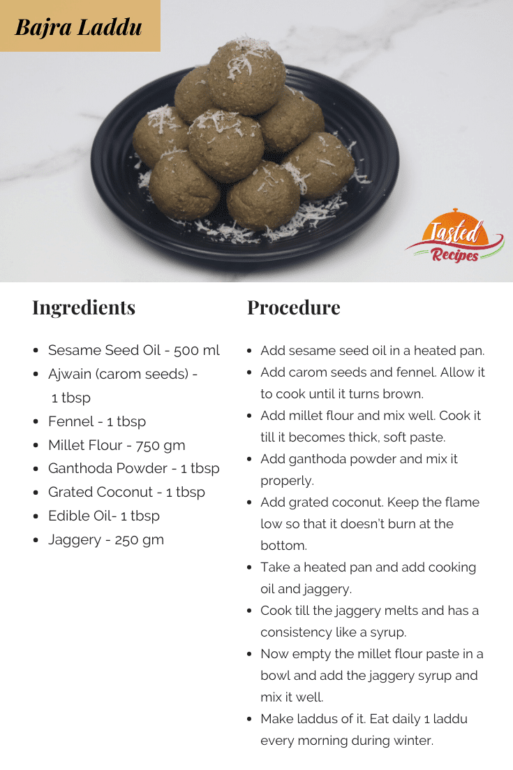 Bajra Laddu Recipe Card