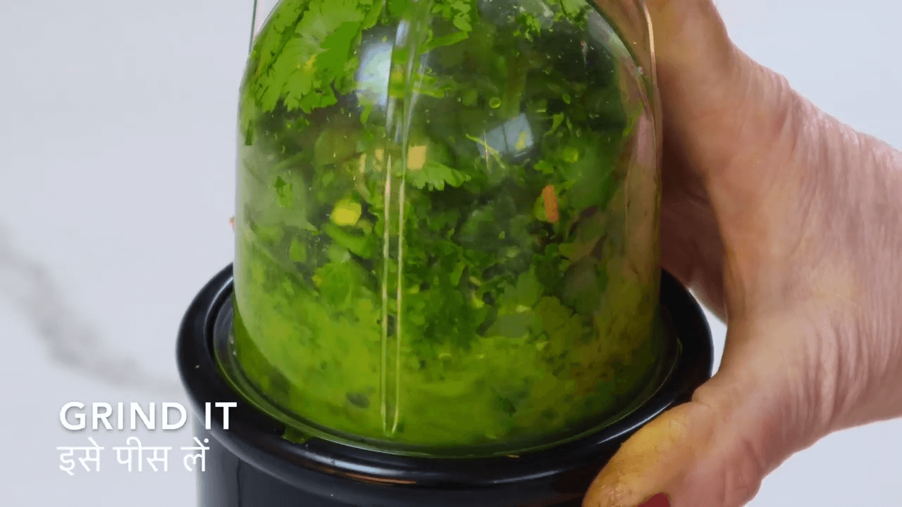 Green Garlic and Coriander Chutney step-1