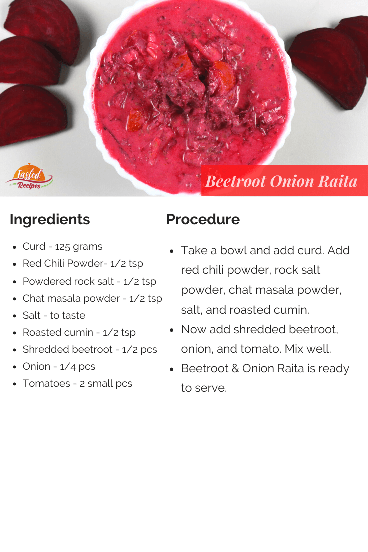beetroot & onion raita