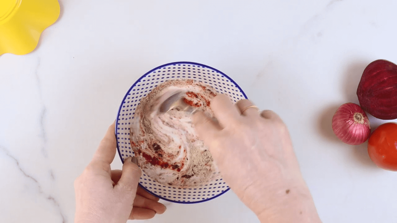Beetroot Onion Raita step-1