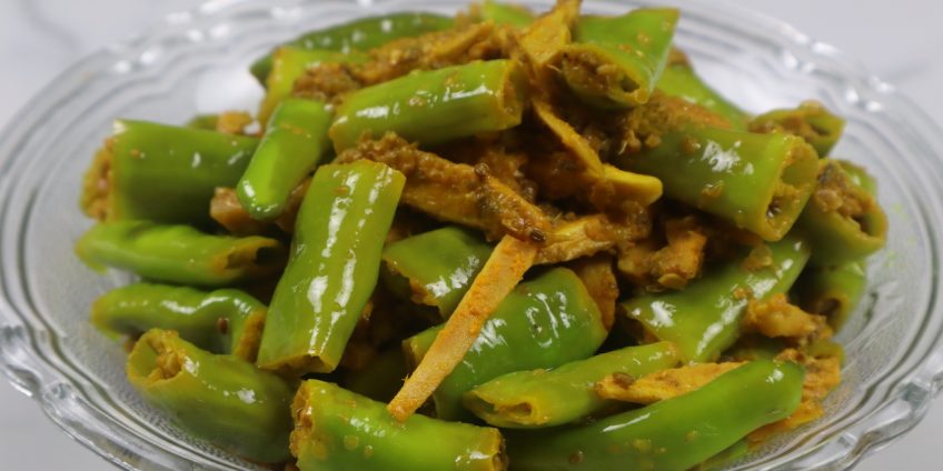 instant green Chili & ginger pickle