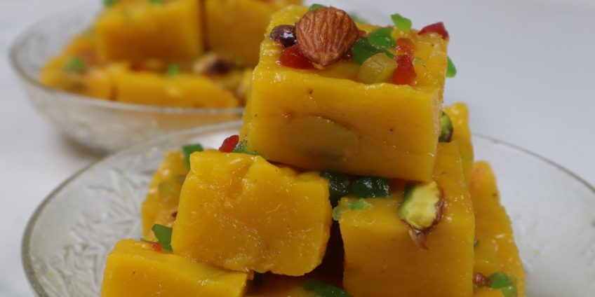 mango custard halwa