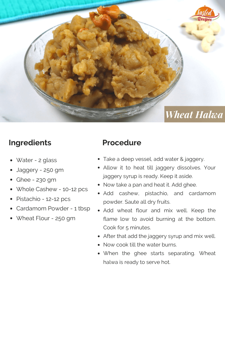 wheat halwa recipe card