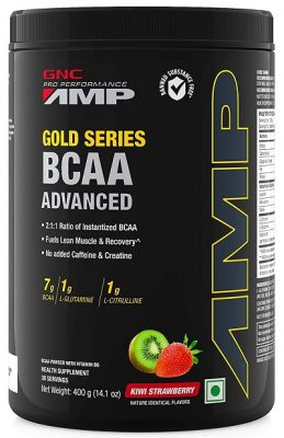 GNC Amp Gold Series BCAA Advanced - 400 gm (Kiwi Strawberry)