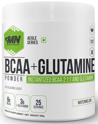 Muscle Nectar (MN) BCAA+Glutamine, Watermelon, 300 gm, 25 Servings