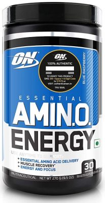 Optimum Nutrition (ON) Amino Energy BCAA Drink - 30 Servings (Blue Raspberry)