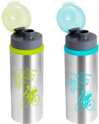 nanonine sprint single wall fliptop stainless steel water bottle