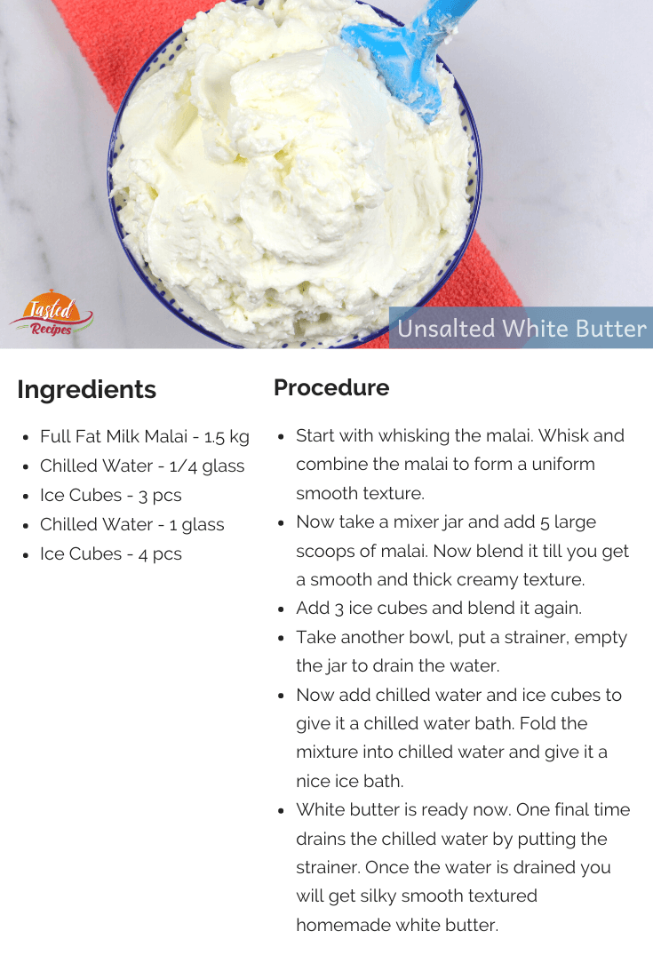 unsalted white butter recipe card