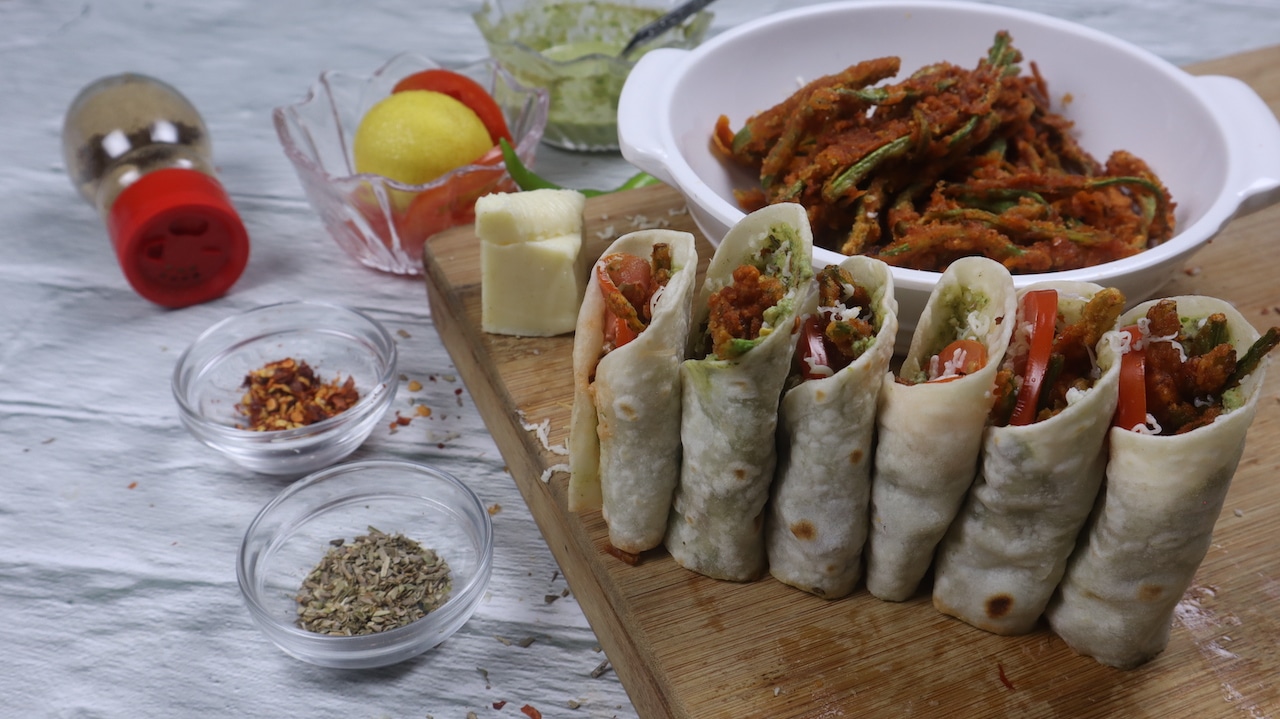 Kurkure Guvar Rolls or Wraps - Tasted Recipes