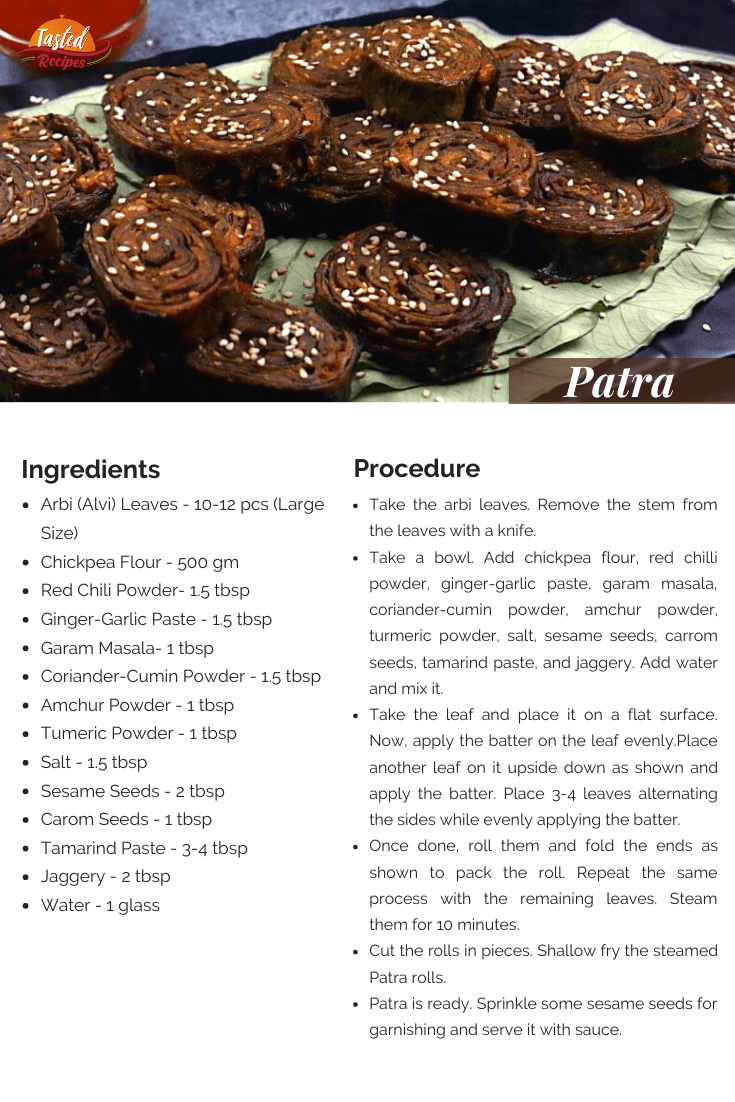 Patra Recipe Card