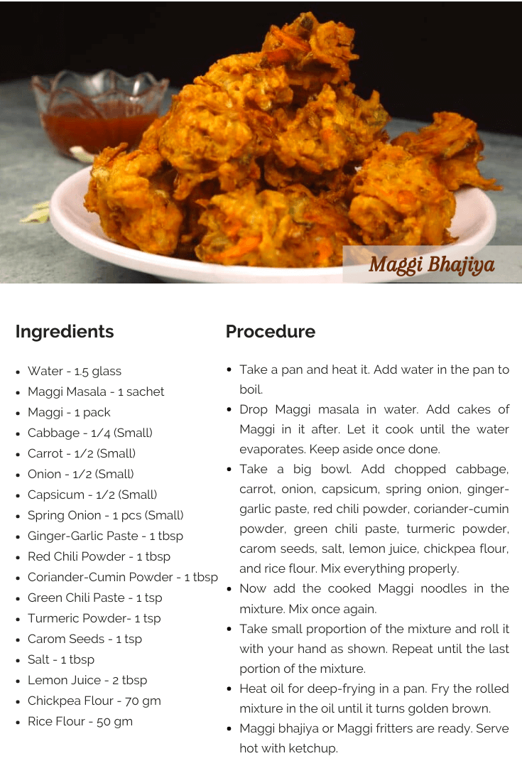 Maggi Bhajiya Recipe Card