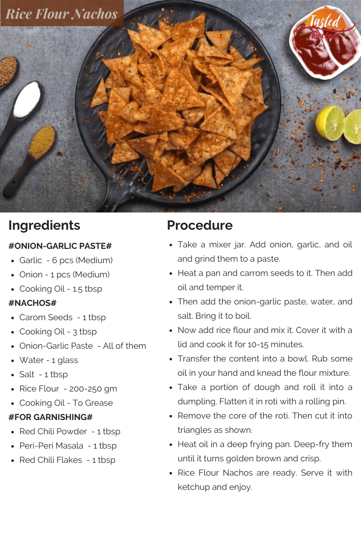 Rice Flour Nachos Recipe Card