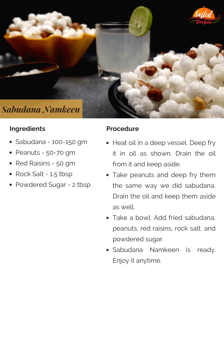 Sabudana Namkeen Recipe Card