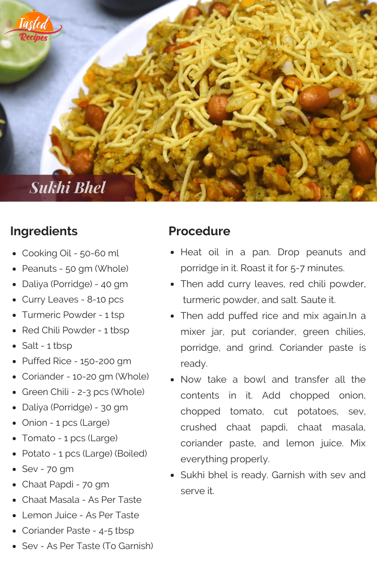 Sukhi Bhel Recipe Card