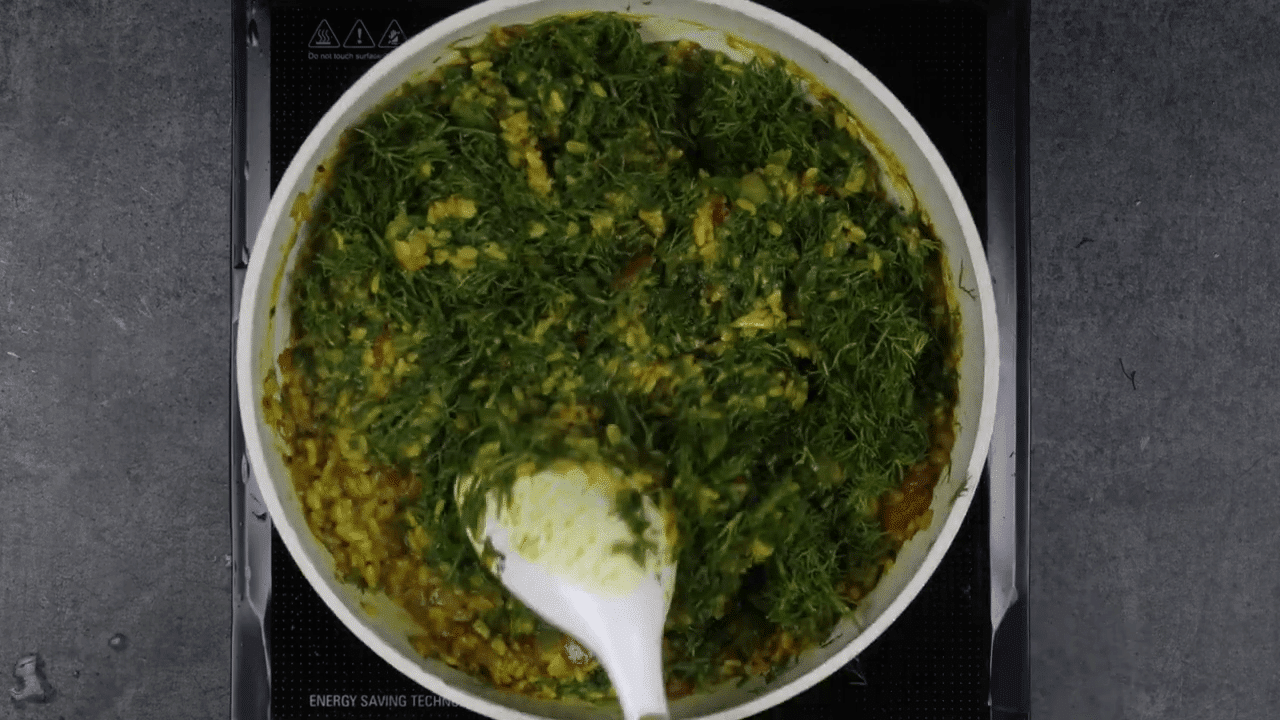 Suva Bhaji with Moong Dal step-6