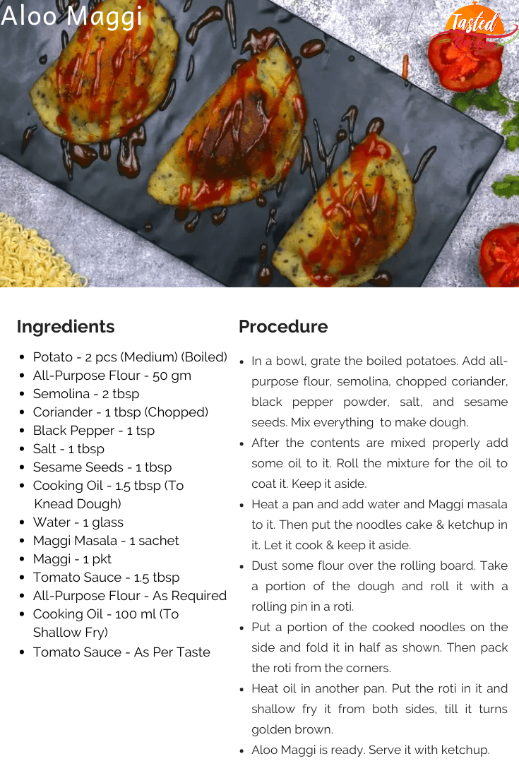 Aloo Maggi Recipe Card
