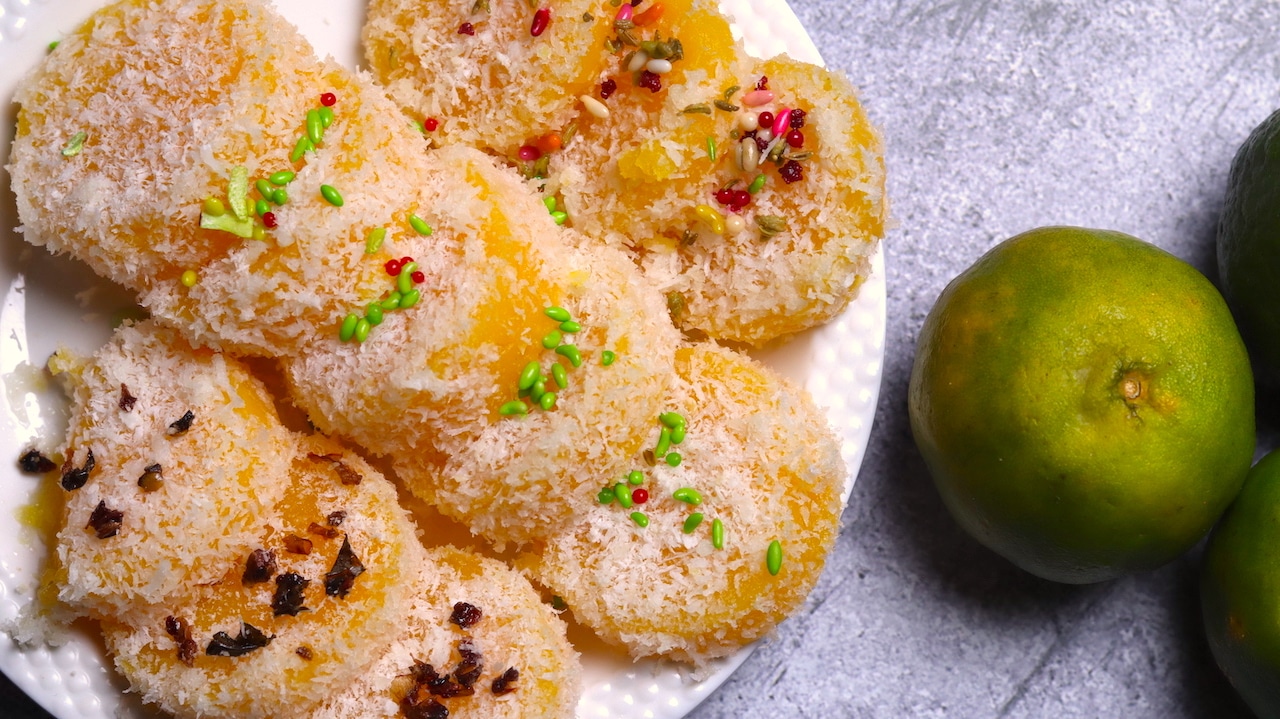 Orange Burfi or Santra Barfi with 4 Ingredients - Tasted Recipes