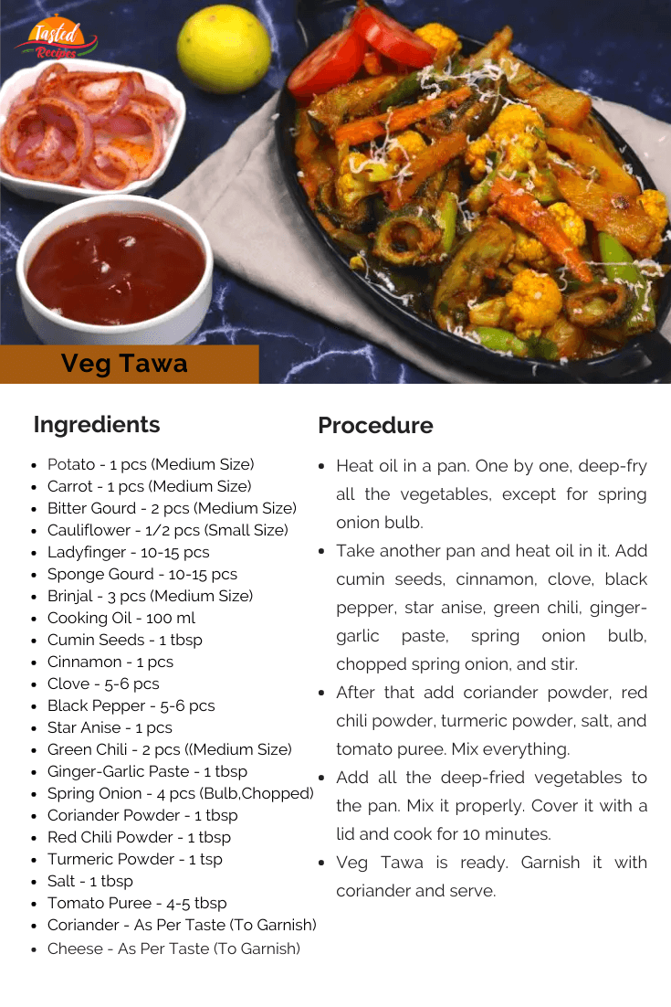 Veg Tawa Recipe Card