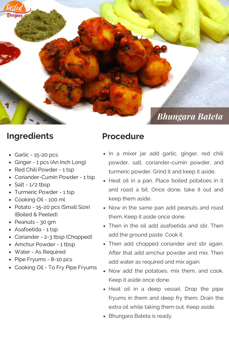 Bhungara Bateta Recipe Card