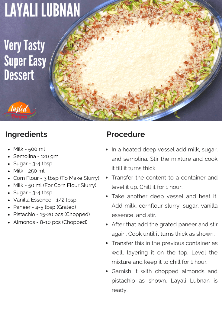 Layali Lubnan Recipe Card