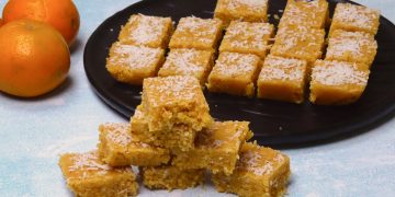Orange Burfi With Coconut