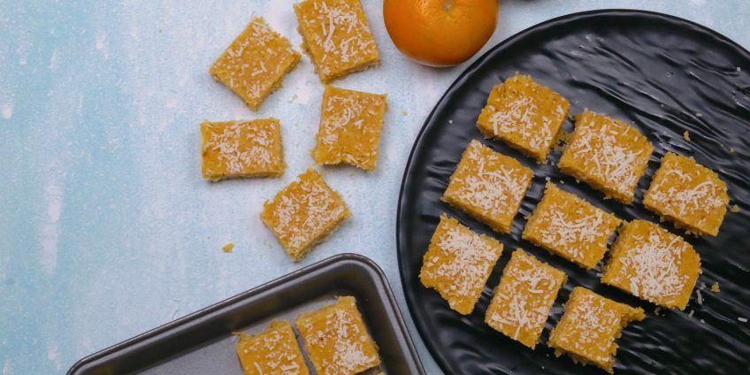 Orange Burfi With Coconut