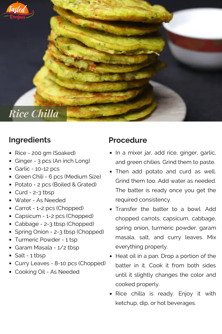 Rice Chilla Recipe Card