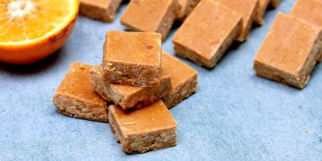 orange burfi with milk powder