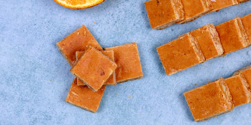 orange burfi with milk powder