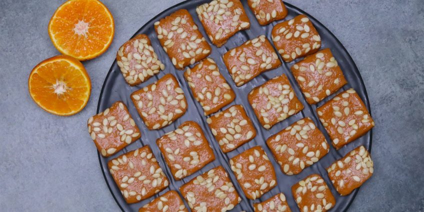 orange mawa burfi