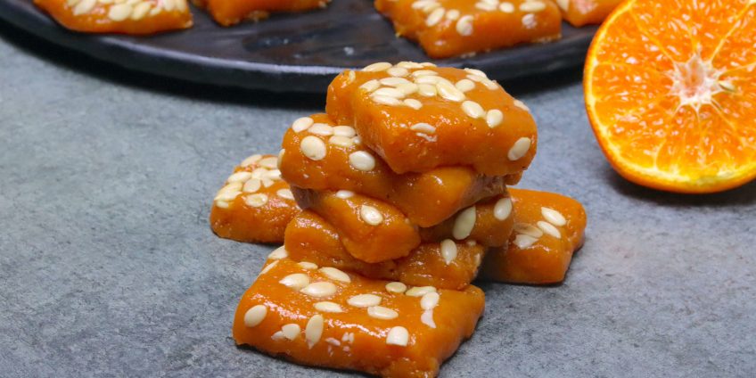 orange mawa burfi